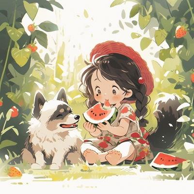 网红吃瓜动漫图片大全